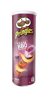 Pringles Hrustljavi slani prigrizek, z okusom omake za žar, 165 g