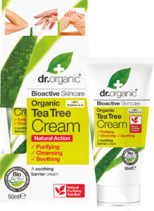 Krema za iritirano kožo Dr. Organic, Tea Tree antiseptična, 50 ml