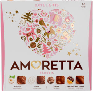 Praline čokoladne mlečne Mieszko, Amoretta classic Xmass, 106 g
