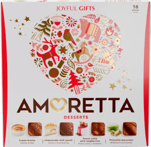 Praline čokoladne mlečne Mieszko, Amoretta dessert Xmass, 106 g