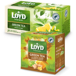 Čaj Loyd, zeleni, z limono, ingverjem, medom, 40 g