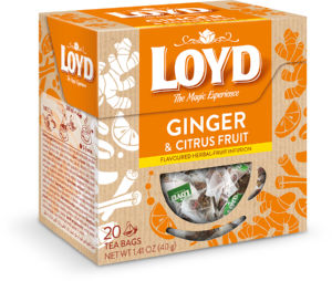 Čaj Loyd v trikotnih vrečkah, ingver&citrusi, 40 g
