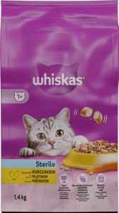 Whiskas dry, sterile, piščanec, 1,4 kg