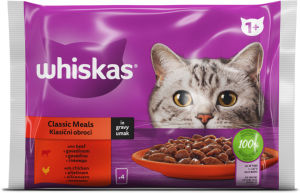 Whiskas mokra hrana za mačke, klasični izbor z zelenjavo, 4 x 85 g