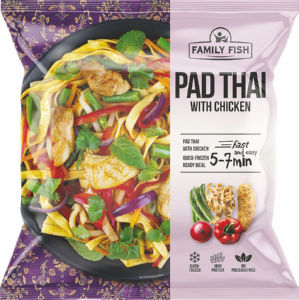 Pad thai Family fish, testenine s piščancem, zamrznjeno, 500 g