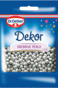 Dekor Dr.Oetker, srebrne perle, 10 g