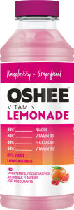 Pijača Oshee, vitaminska limonada, okus malina in grenivka, 0,555 l