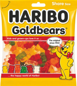 Bonboni Haribo, gumijasti, Zlati medvedki, 185 g