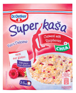 ovsena kaša z malino in chia semeni super kaša