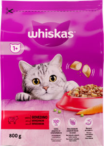 Whiskas, suha hrana za mačke, Adult, govedina, 800 g