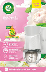 Osvežilec AirWick, električni komplet, White Peony & Jasmine Blossom, 19 ml