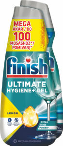 Detergent Finish, gel, Ultimate Hygiene+ Lemon, 2 x 1 l
