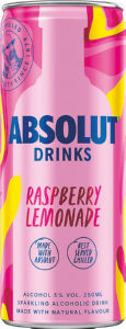 Pijača Absolut, Raspberry & Lemonade, alk.5 vol%, 0,25 l