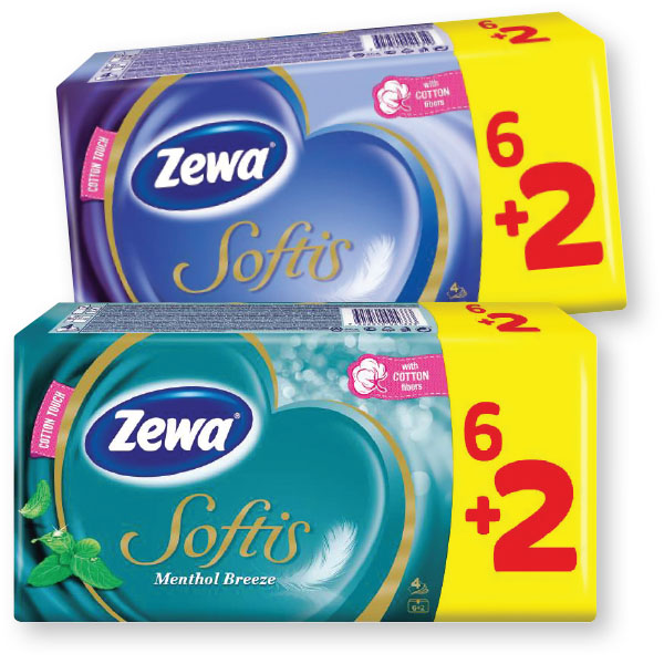 Robčki Zewa, softis, standard, 8/1