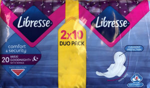 Higienski vložki Libresse, Maxi Night, Wings, 20/1