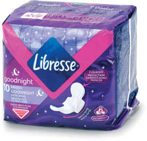 Higienski vložki Libresse, Maxi night Wings, 10/1