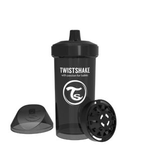 Lonček Twistshake Kid cup črn, 360ml