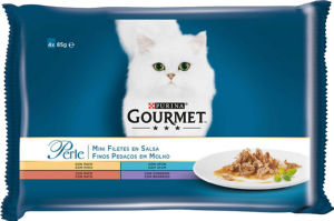 Hrana za mačke Gourmet Perle, puran, tuna, raca, jagnjetina, 4 x 85 g