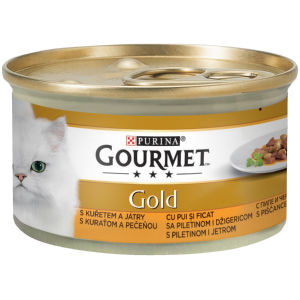 Hrana za mačke Gourmet, koščki piščanca, 85g