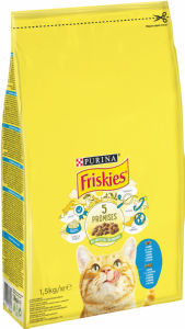 Briketi za mačke Friskies, losos, zelenjava, 1,5 kg