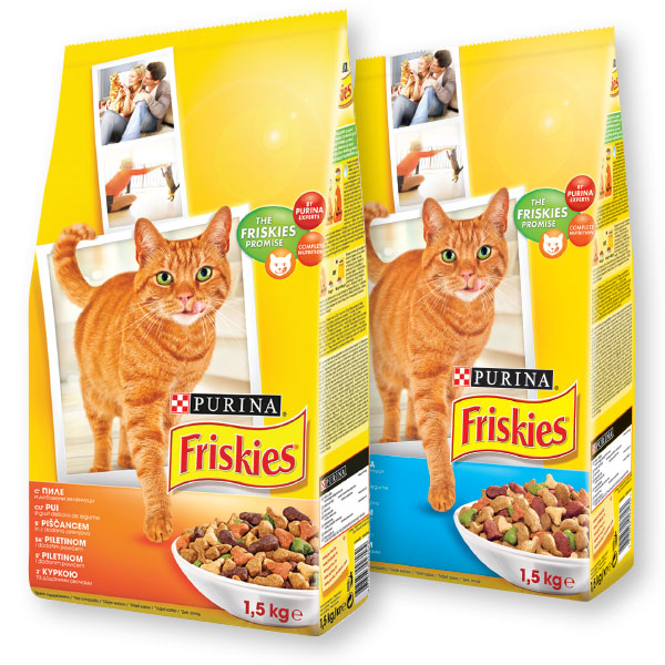 Briketi za mačke Friskies, piščanec, zelenjava, 1,5kg