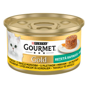Gourmet Gold, za mačke, mokra hrana, piščanec, korenje, 85 g