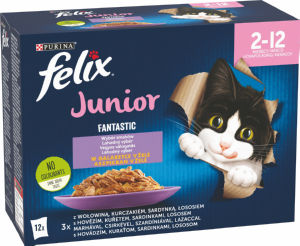 Felix Junior, za mačke, mokra hrana, 12 x 85 g
