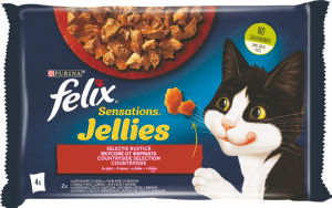 Felix Sensations za mačke mokra hrana, meso, 4 x 85 g