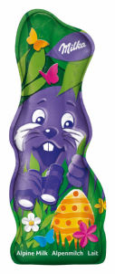 Čokolada mlečna Milka, zajček, 90 g
