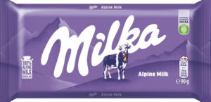 Mlečna čokolada Milka, z alpskim mlekom, 90 g