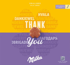 Bombonjera Milka, praline z mlečno krema, 110 g