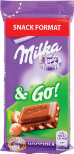 Čokolada mlečna Milka, Hazelnut, 45 g
