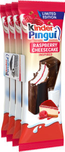 Rezina mlečna Kinder Pingui, malina cheesecake, 4 x 30 g