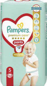 Pampers Premium, hlačne plenice, S5, 52/1