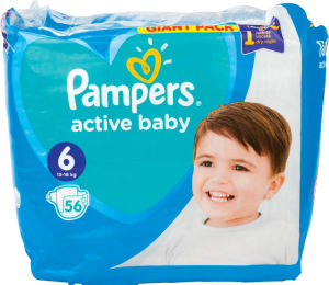 Plenice Pampers, Giant, extra large S6, 13-18kg, 56/1