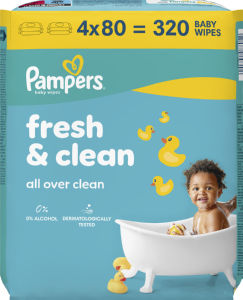 Robčki Pampers otroški, Fresh, 4 x 80 kos