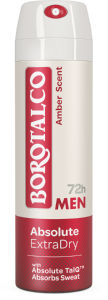 Deodorant Borotalco, Absolute Extra Dry Amber, sprej, 150 ml