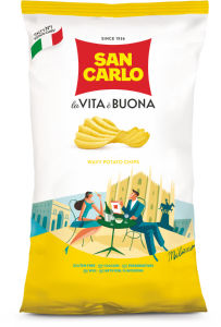Čips San Carlo, rebrast, 180 g