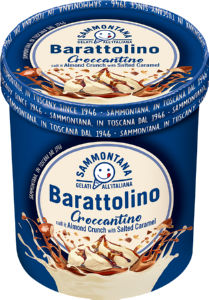 Sladoled Sammontana, Barattolino, hrustljavi mandelj s slano karamelo, 500 g