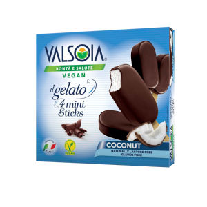 Sladoledni desert Valsoia, kokos, mini palčke, 4 x 50 g
