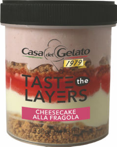 Sladoledni desert Casa del Gelato, jagodni cheesecake, 330 g