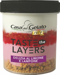 Sladoledni desert Casa del Gelato, malina, limona, 330 g
