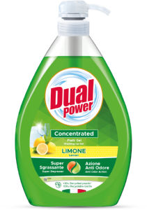 Detergent Dual, za posodo, Power, zelena limona, koncentriran, 1 l