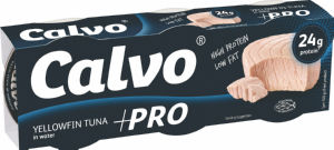 Tuna Calvo, rumenoplavuta, v lastnem soku, +PRO, 3 x 65 g