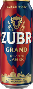 pivo zubr grand svetli lager 11°, 4,8 % alk., 0,5l