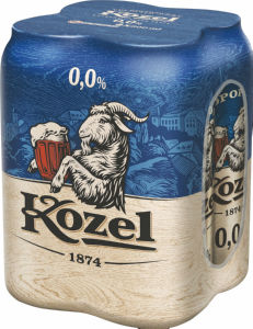 Pivo Kozel, temno, alk.0.0 vol%, pločevinka, 4 x 0.5 l