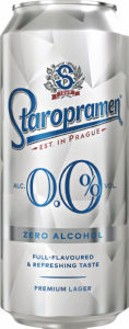 Pivo Staropramen, alk. 0,0 vol%, pločevinka, 0,5 l