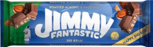 Čokolada mlečna Jimmy Fantastic, lešnik, mandelj, 300 g