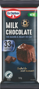 Čokolda mlečna Dr.Oetker, jedilna, 150 g
