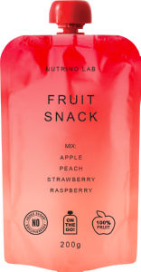 Kaša Nutrino Lab, Sadni snack, jabolko, breskev, jagoda, malina, 200 g